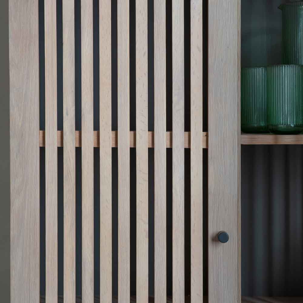 Sapporo 2 Door Cocktail Cabinet Oak - Image 3