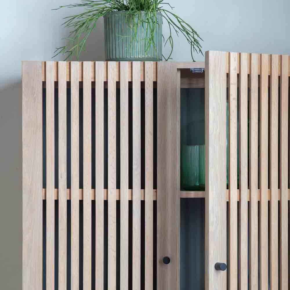 Sapporo 2 Door Cocktail Cabinet Oak - Image 4