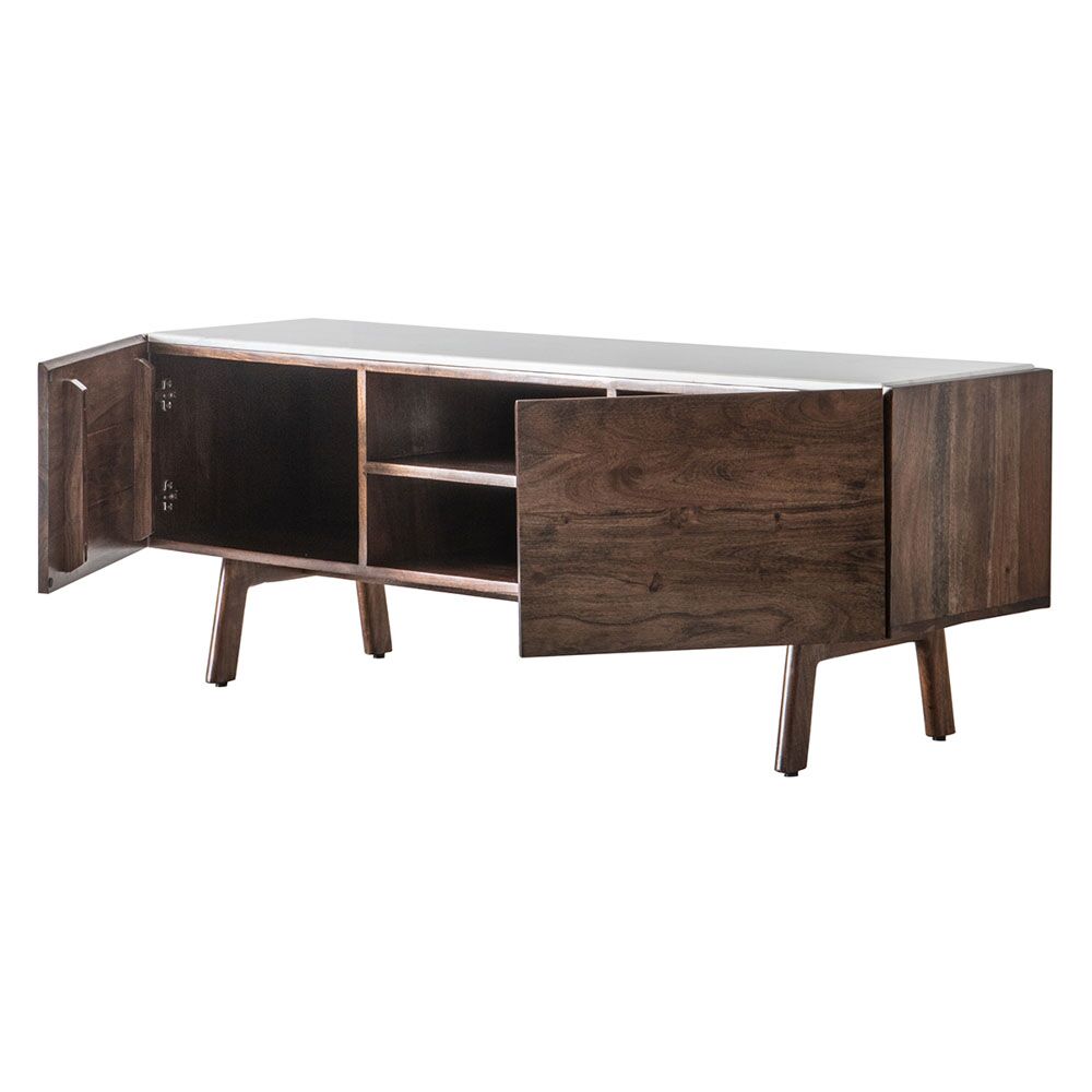 Managua Media Cabinet Dark Wood / Marble - Image 2