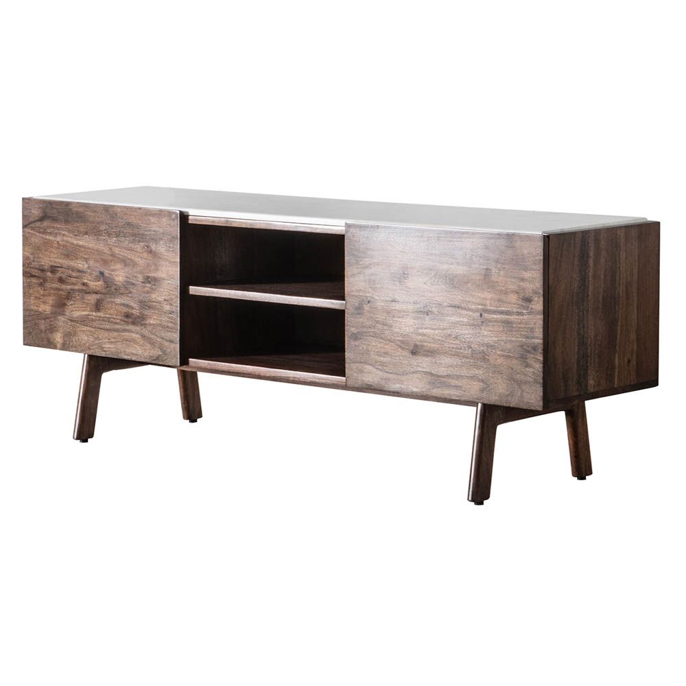 Managua Media Cabinet Dark Wood / Marble - Image 3