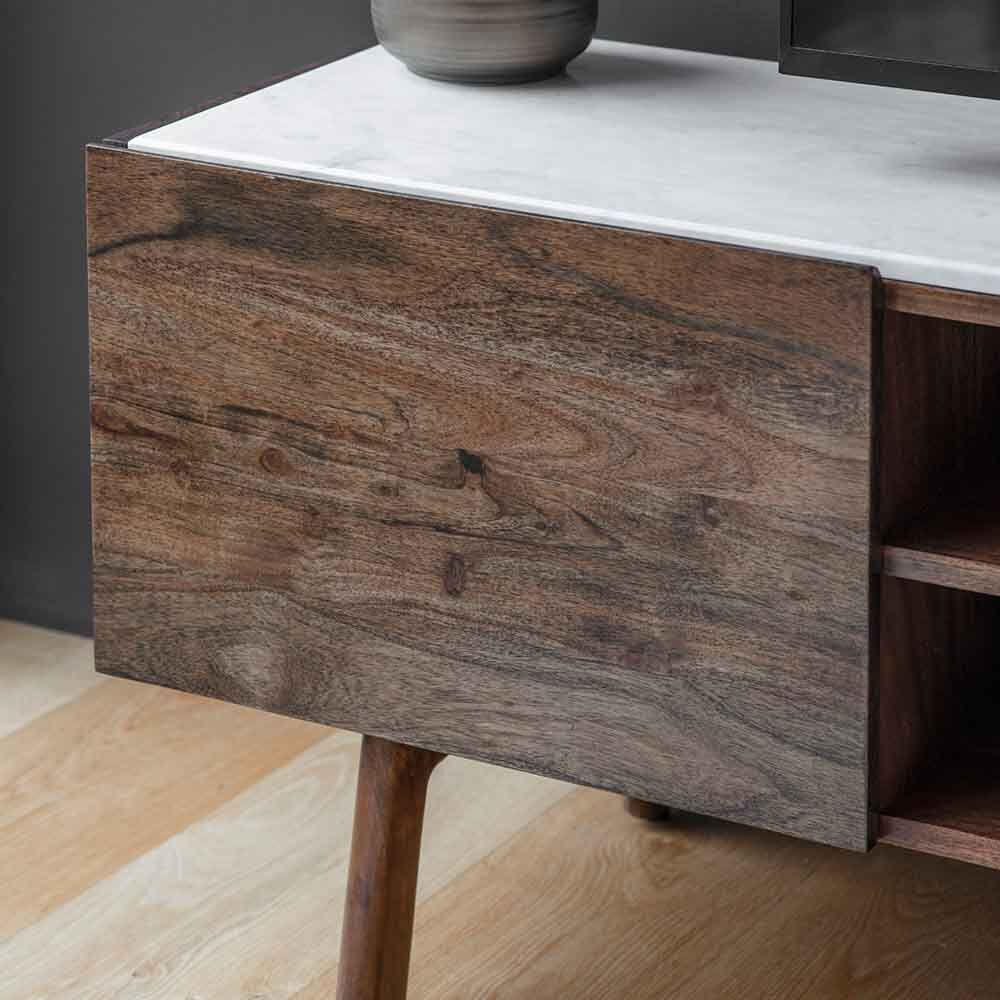 Managua Media Cabinet Dark Wood / Marble - Image 4