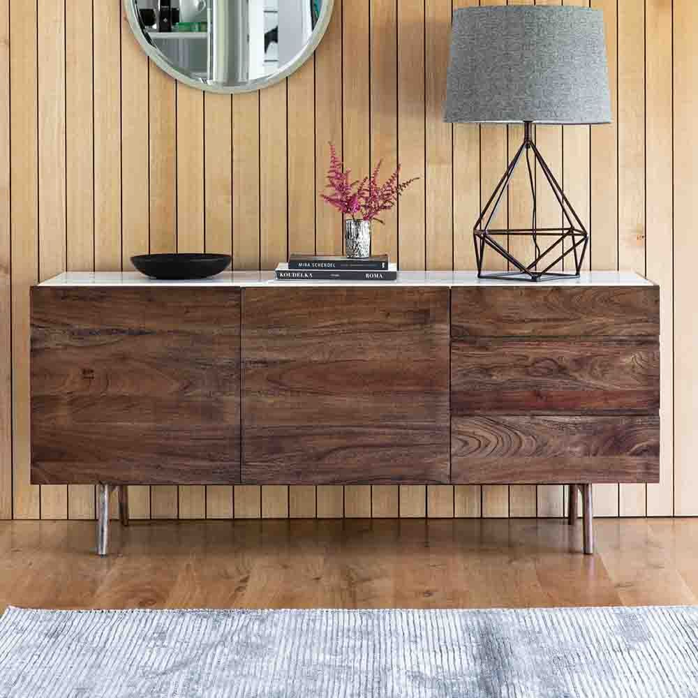 Managua Sideboard Dark Wood / Marble - Image 2