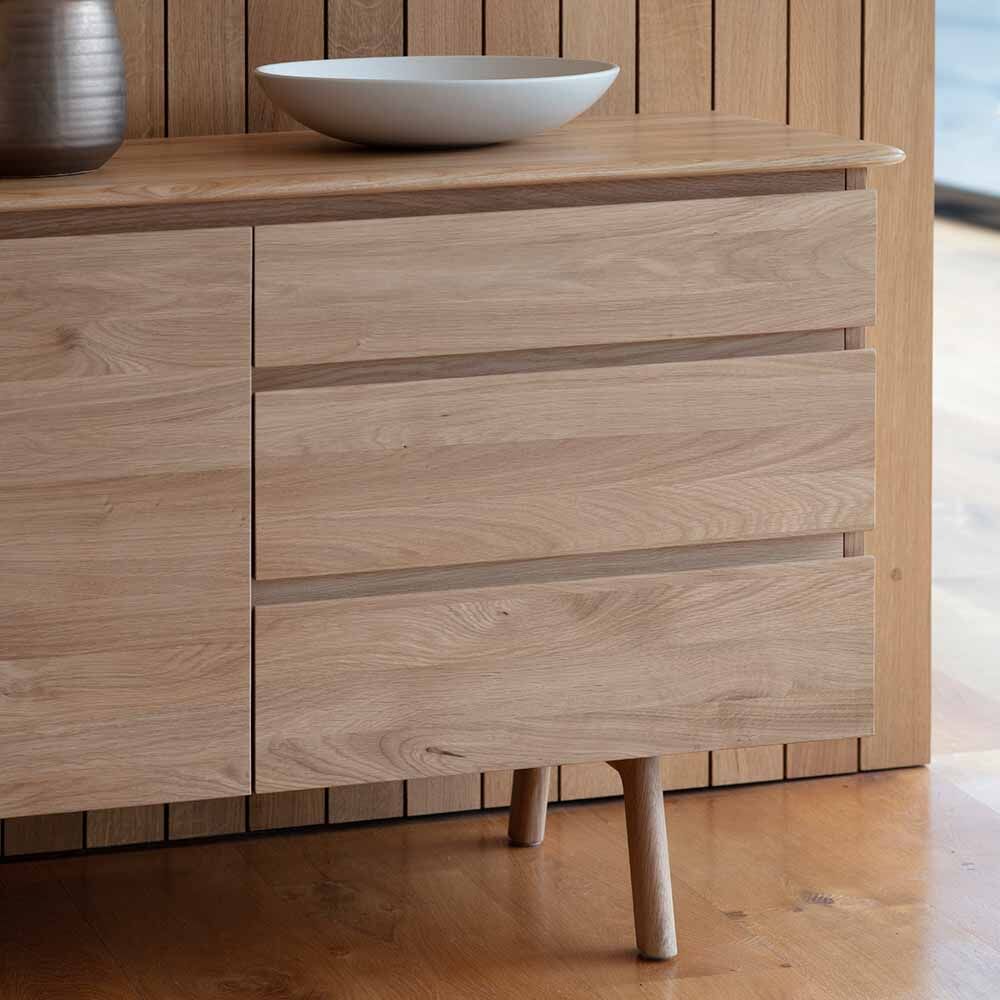 Girona 2 Door 3 Drawer Sideboard Oak - Image 4