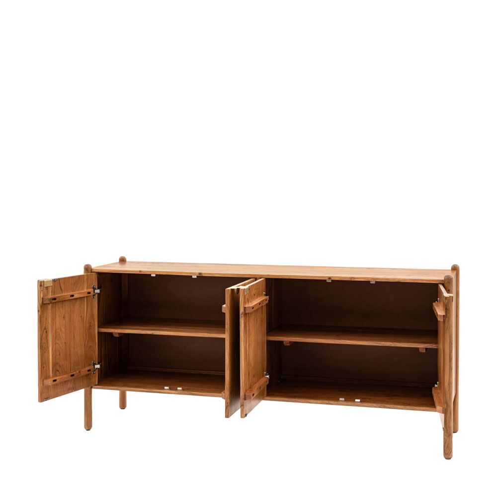 Hanover 4 Door Sideboard Natural Acacia - Image 4