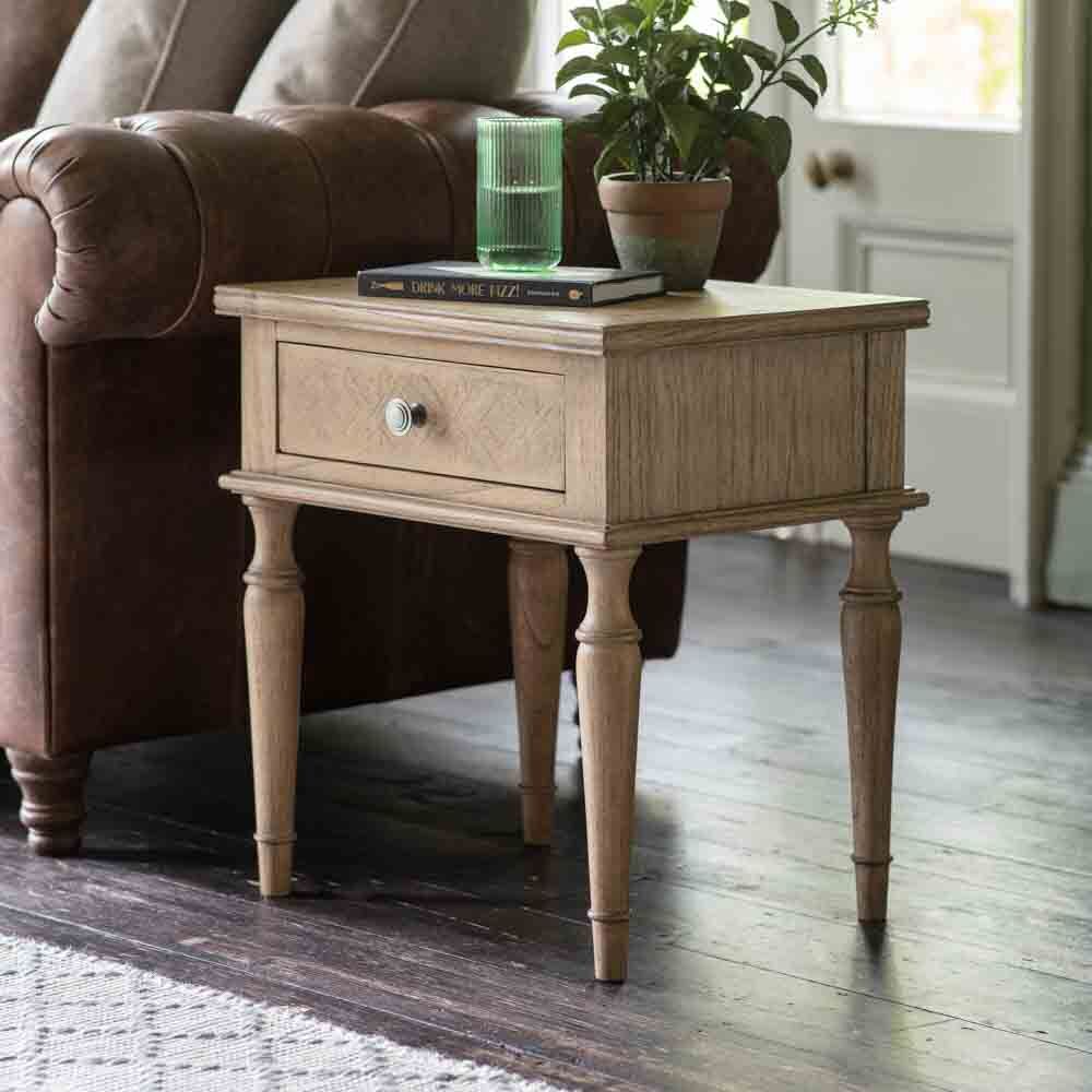 Reims 1 Drawer Side Table Natural