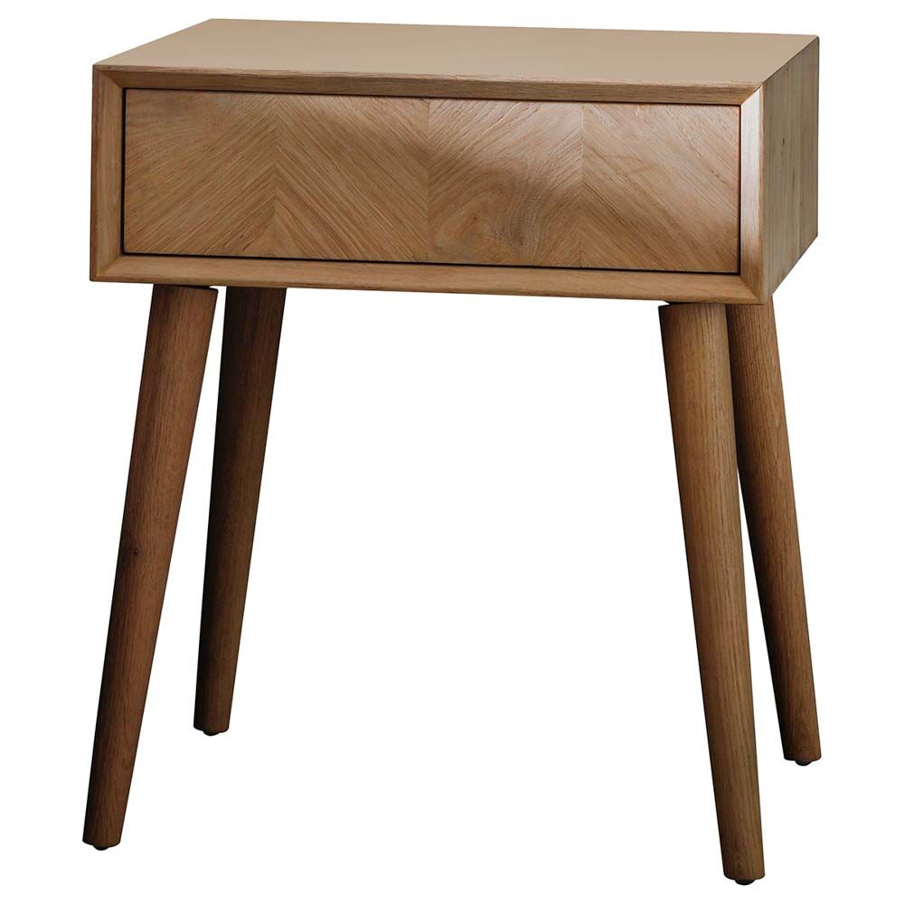 Florence 1 Drawer Side Table Oak - Image 4