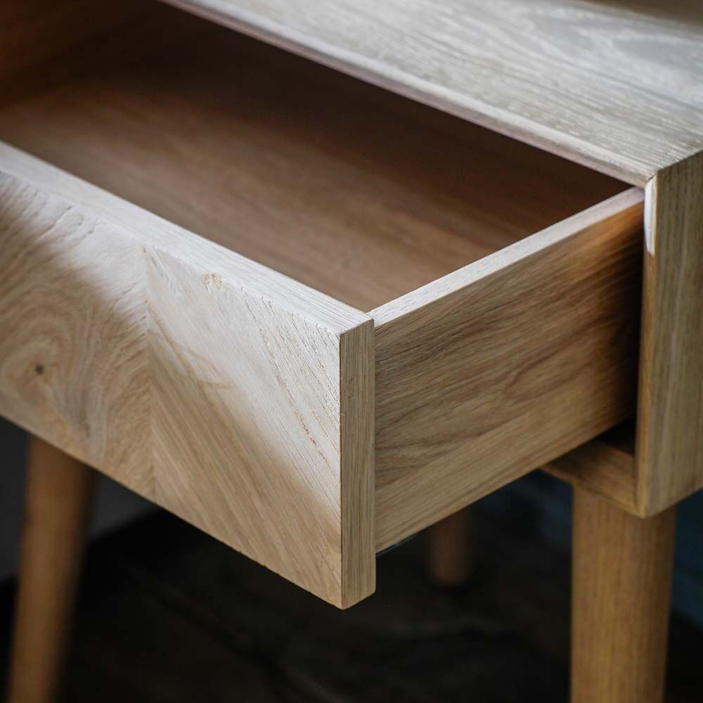 Florence 1 Drawer Side Table Oak - Image 2