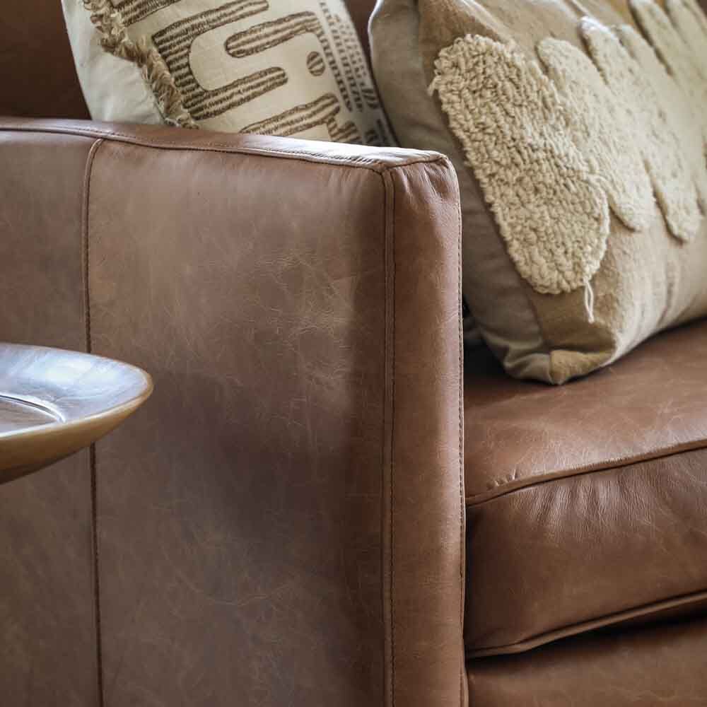 Bursa 2 Seater Sofa Vintage Brown Leather - Image 2