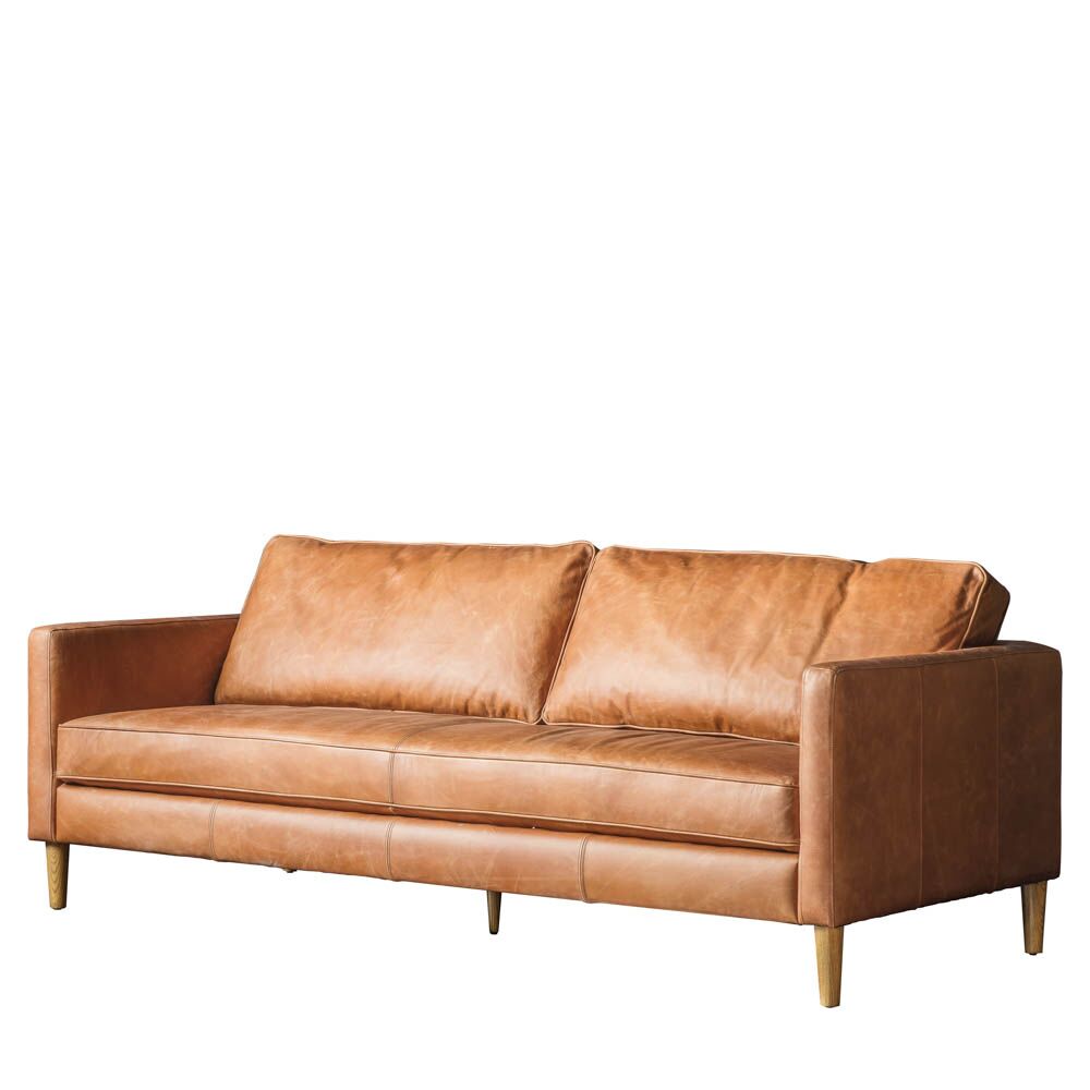 Bursa 2 Seater Sofa Vintage Brown Leather - Image 3
