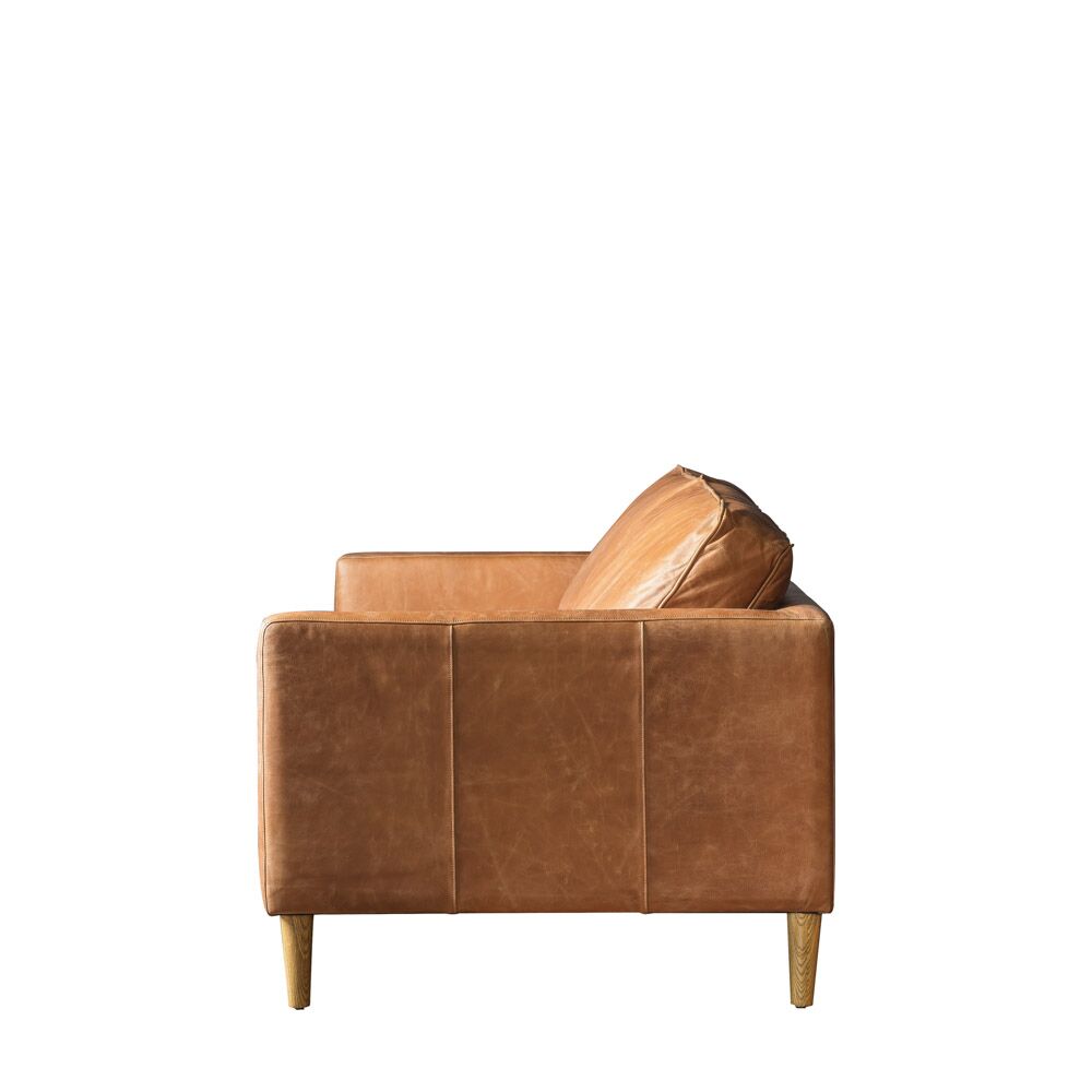 Bursa 2 Seater Sofa Vintage Brown Leather - Image 4
