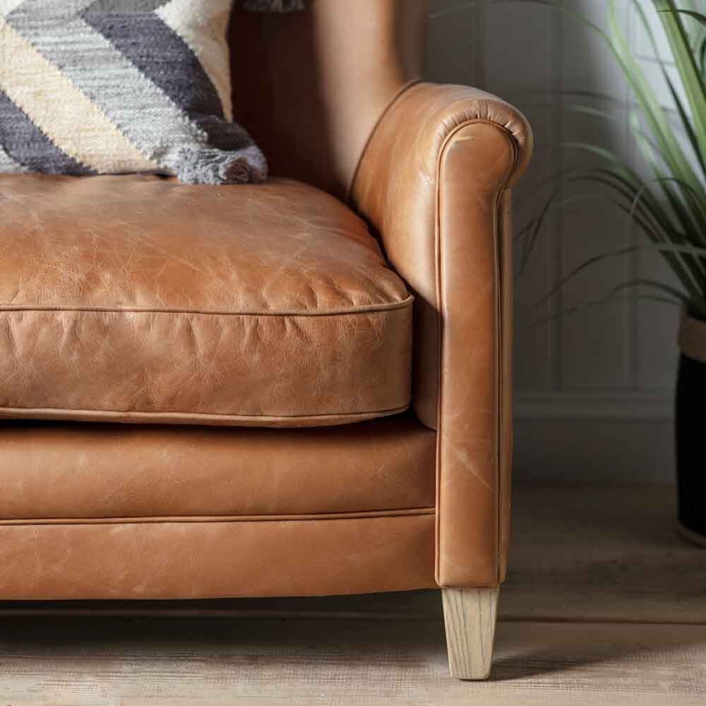 Buckingham Sofa Vintage Brown Leather - Image 3