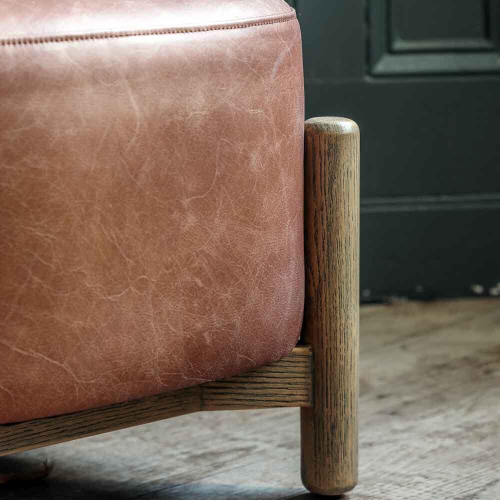 Wolfsberg Footstool Vintage Brown Leather - Image 2