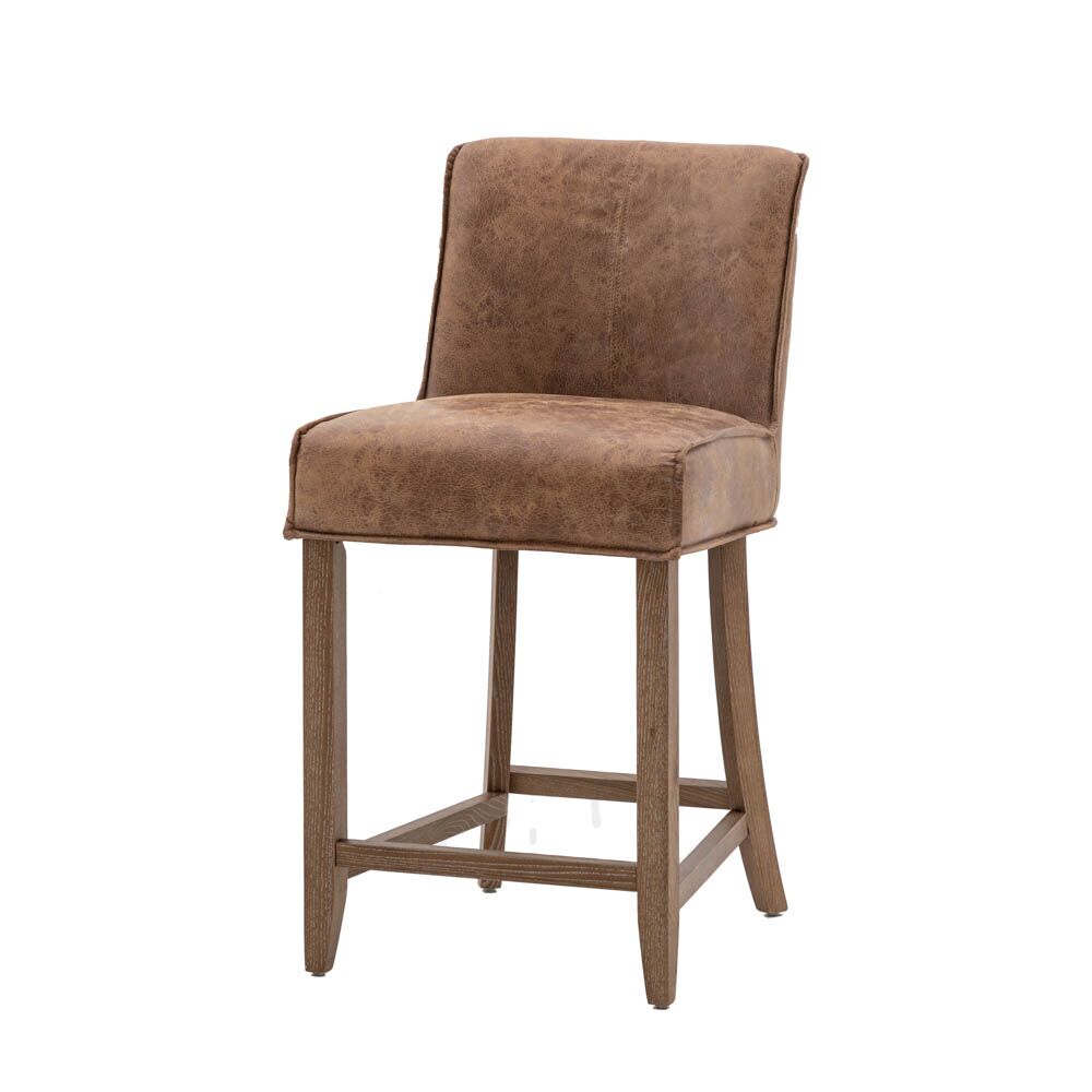 Brescia Bar Stool Brown Leather (2 Pack) - Image 3