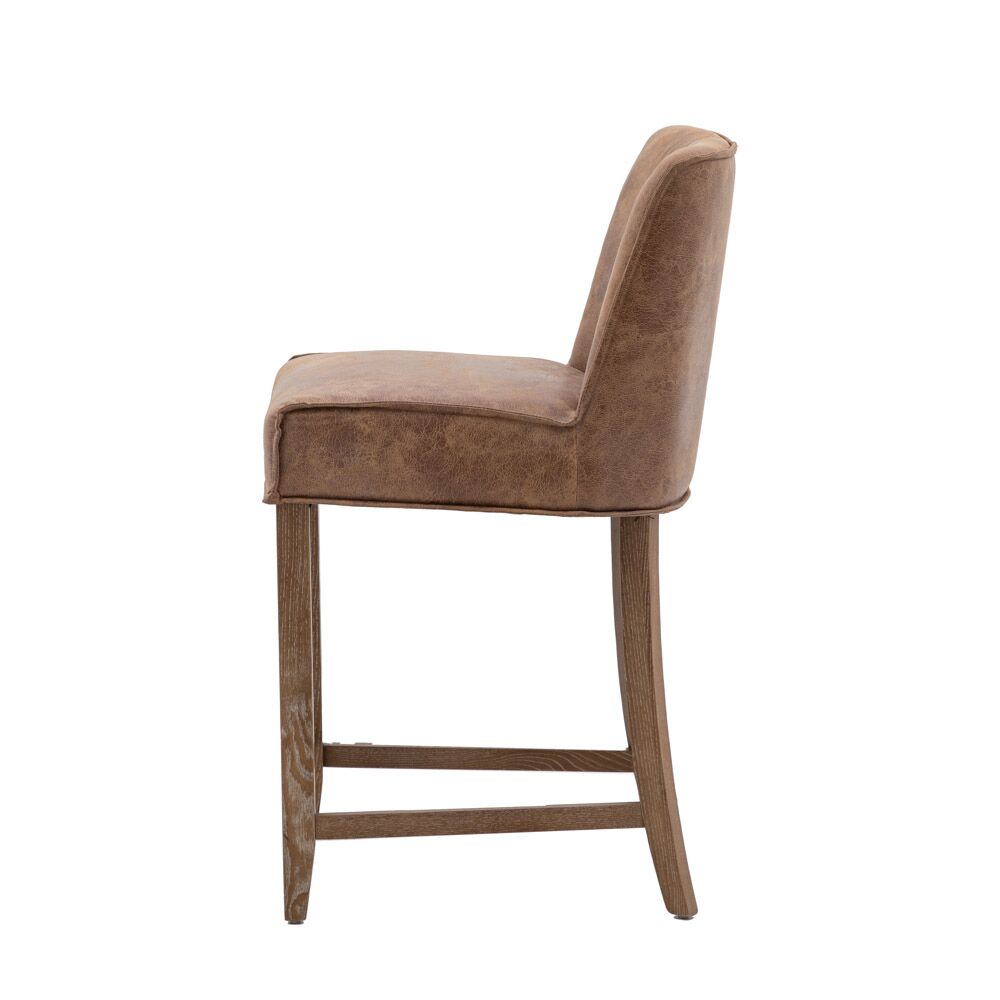 Brescia Bar Stool Brown Leather (2 Pack) - Image 4
