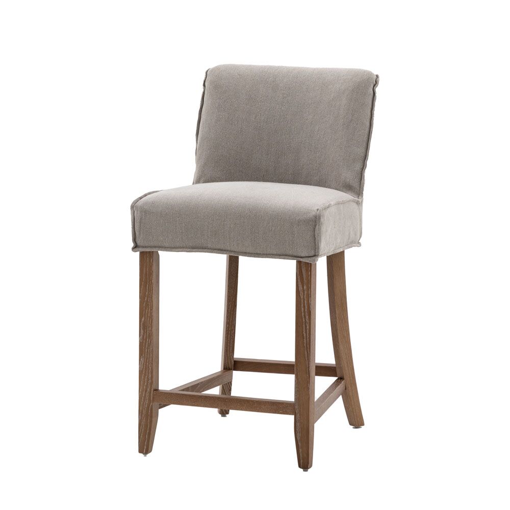 Brescia Bar Stool Grey Linen (2 Pack) - Image 3