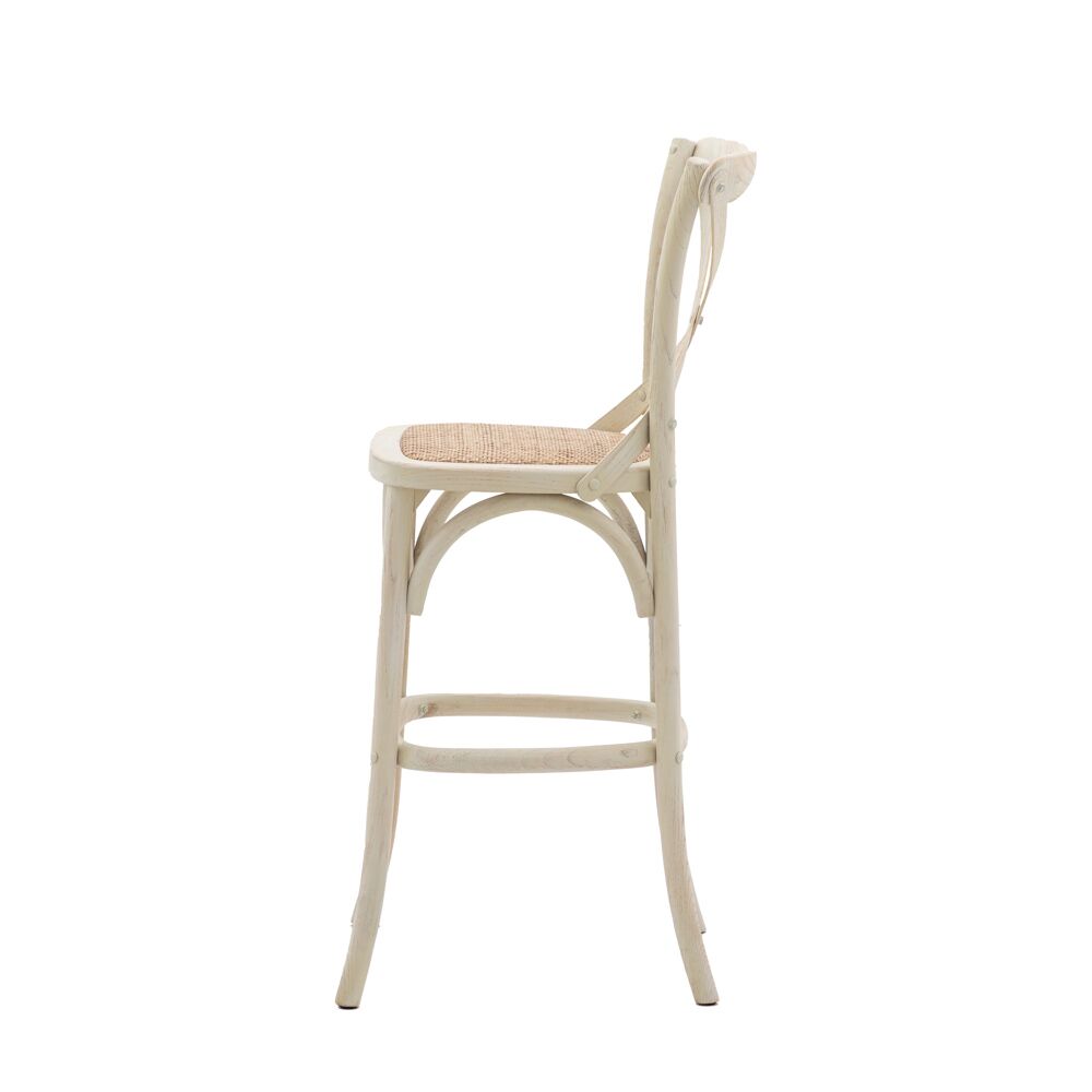 Harar Stool White/Rattan (2 Pack) - Image 4