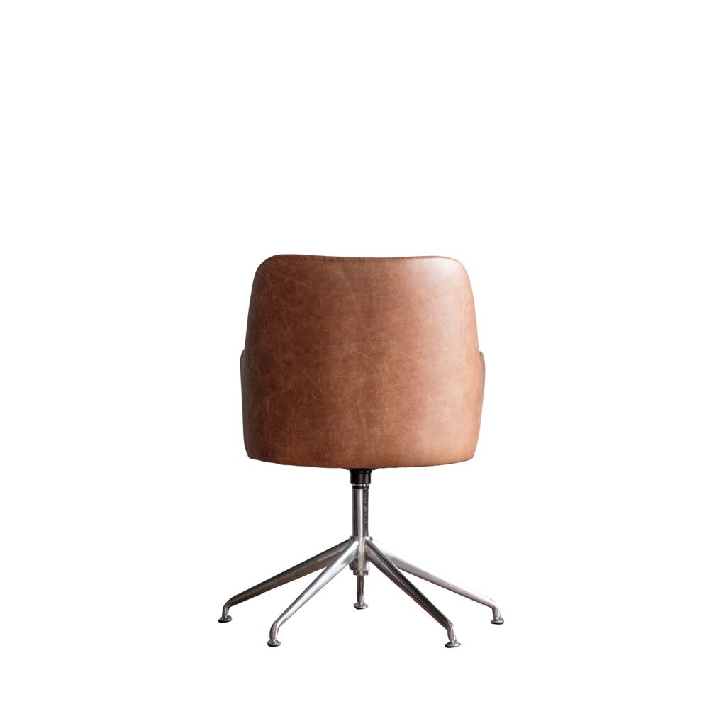 Lublin Swivel Chair Vintage Brown Leather - Image 4