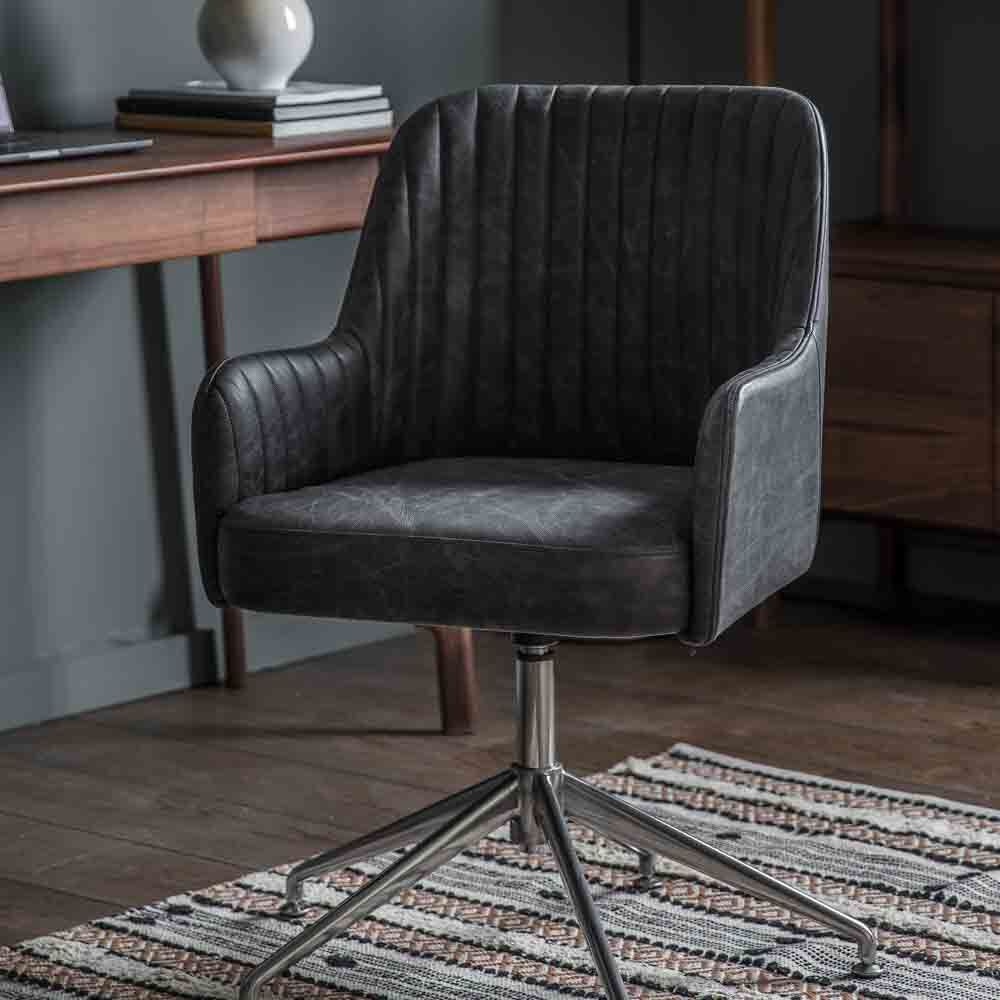 Lublin Swivel Chair Antique Ebony