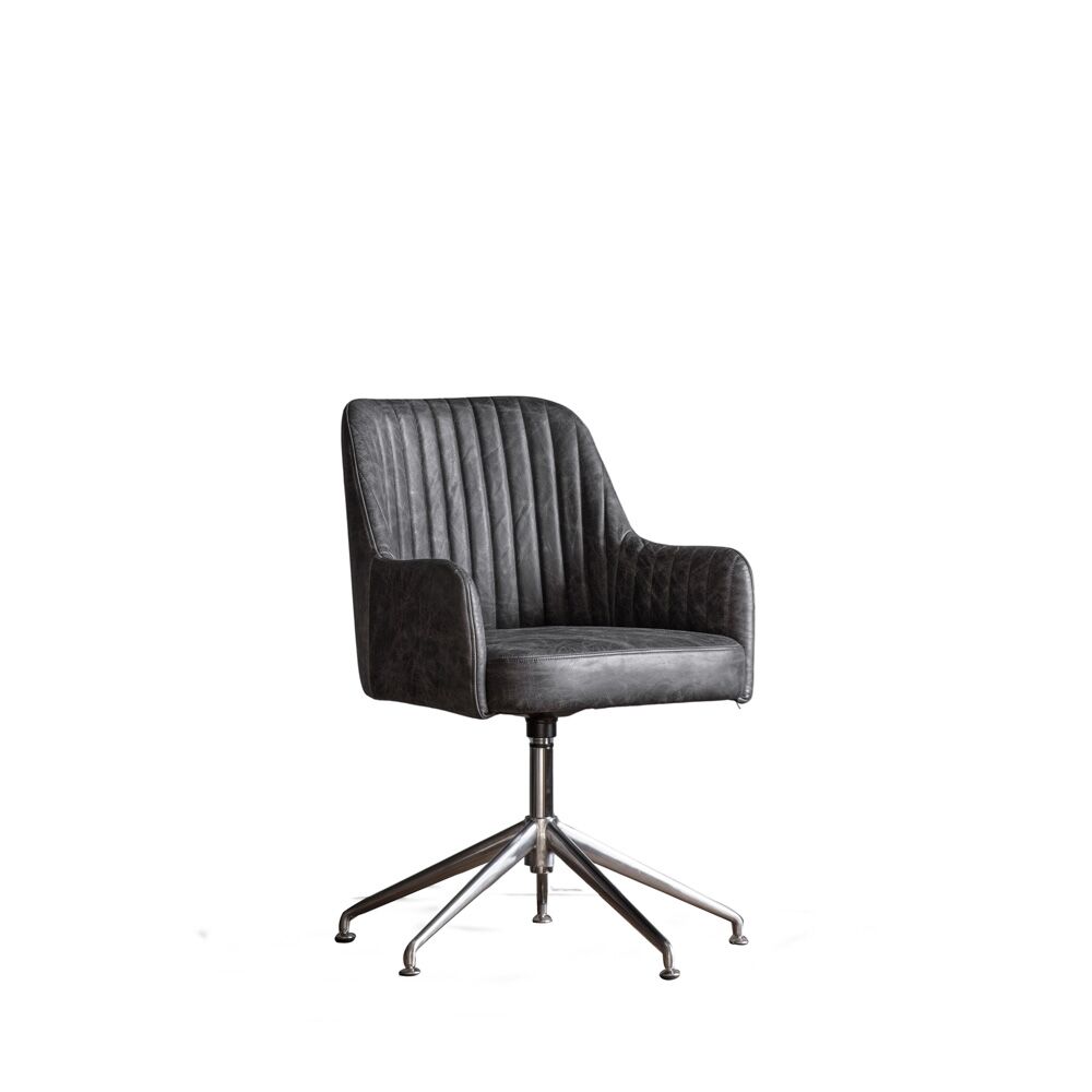 Lublin Swivel Chair Antique Ebony - Image 3