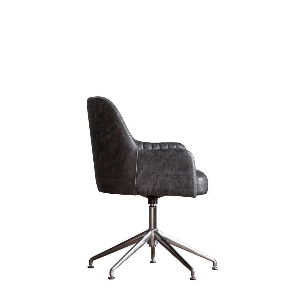 Lublin Swivel Chair Antique Ebony - Image 4