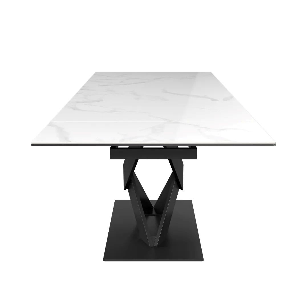 Kenzo Gloss White Ceramic Extending Dining Table - 160 - 240cm