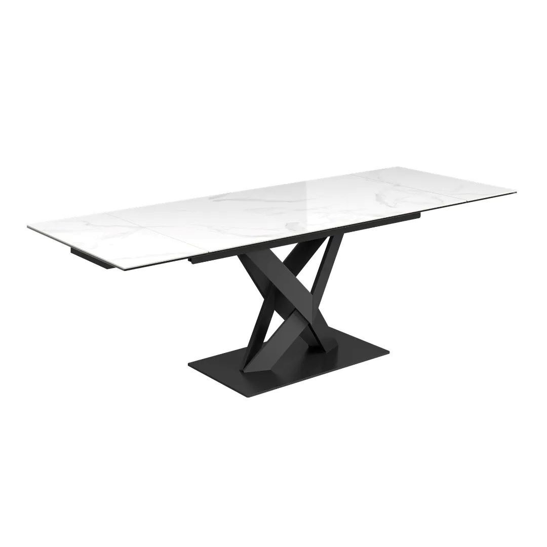 Kenzo Gloss White Ceramic Extending Dining Table - 160 - 240cm - Image 3