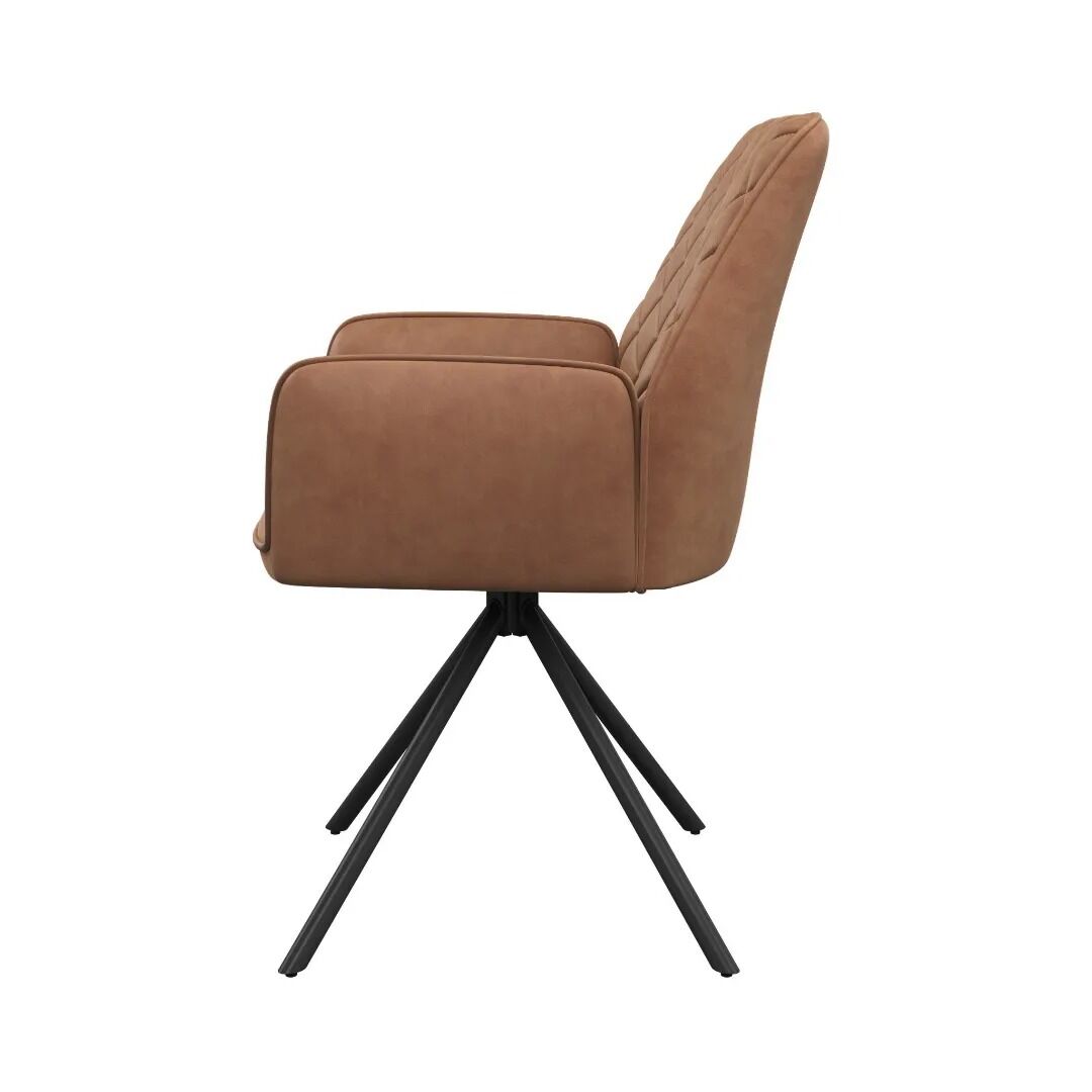 Lina Swivel Dining Chair Tan - Pair - Image 3