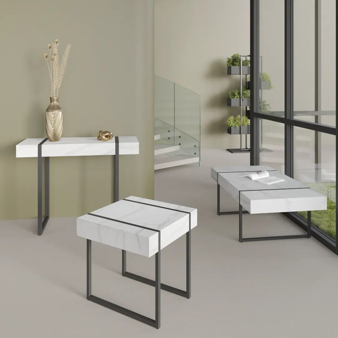 Montblanc White Marble Effect Coffee Table - Image 4