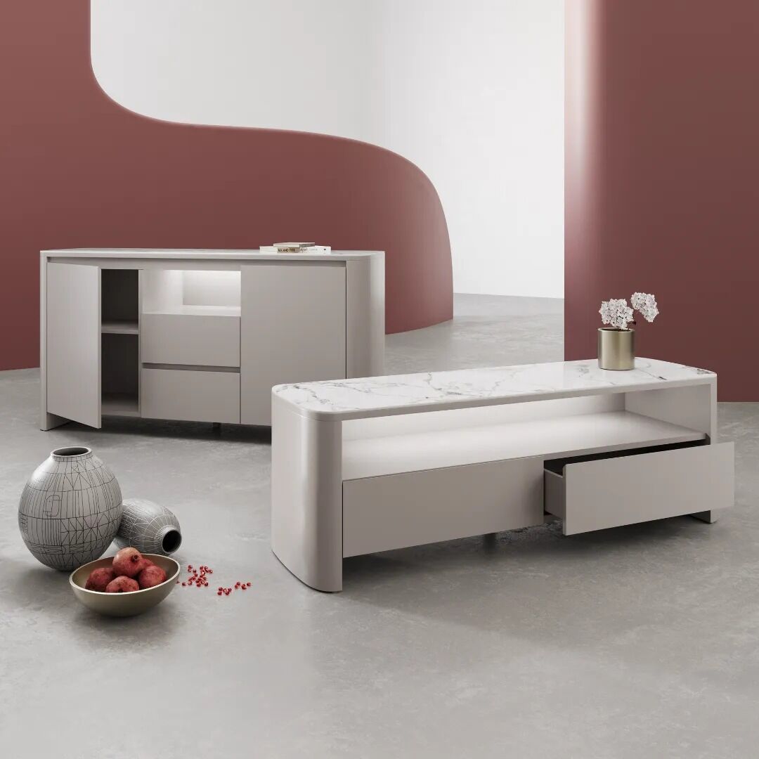 Milano Gloss White Ceramic Sideboard - Image 4