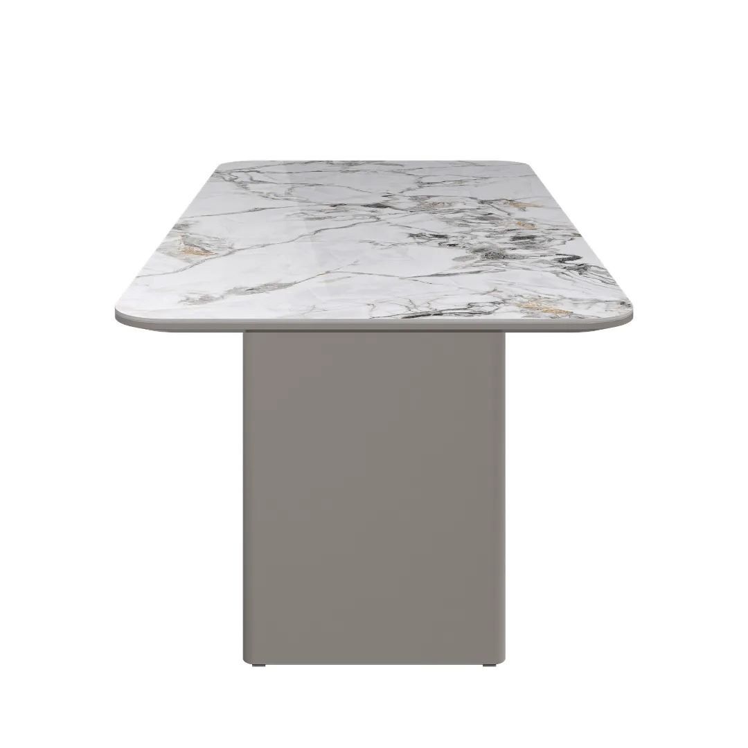 Milano Fixed Gloss White Ceramic Dining Table - 180cm