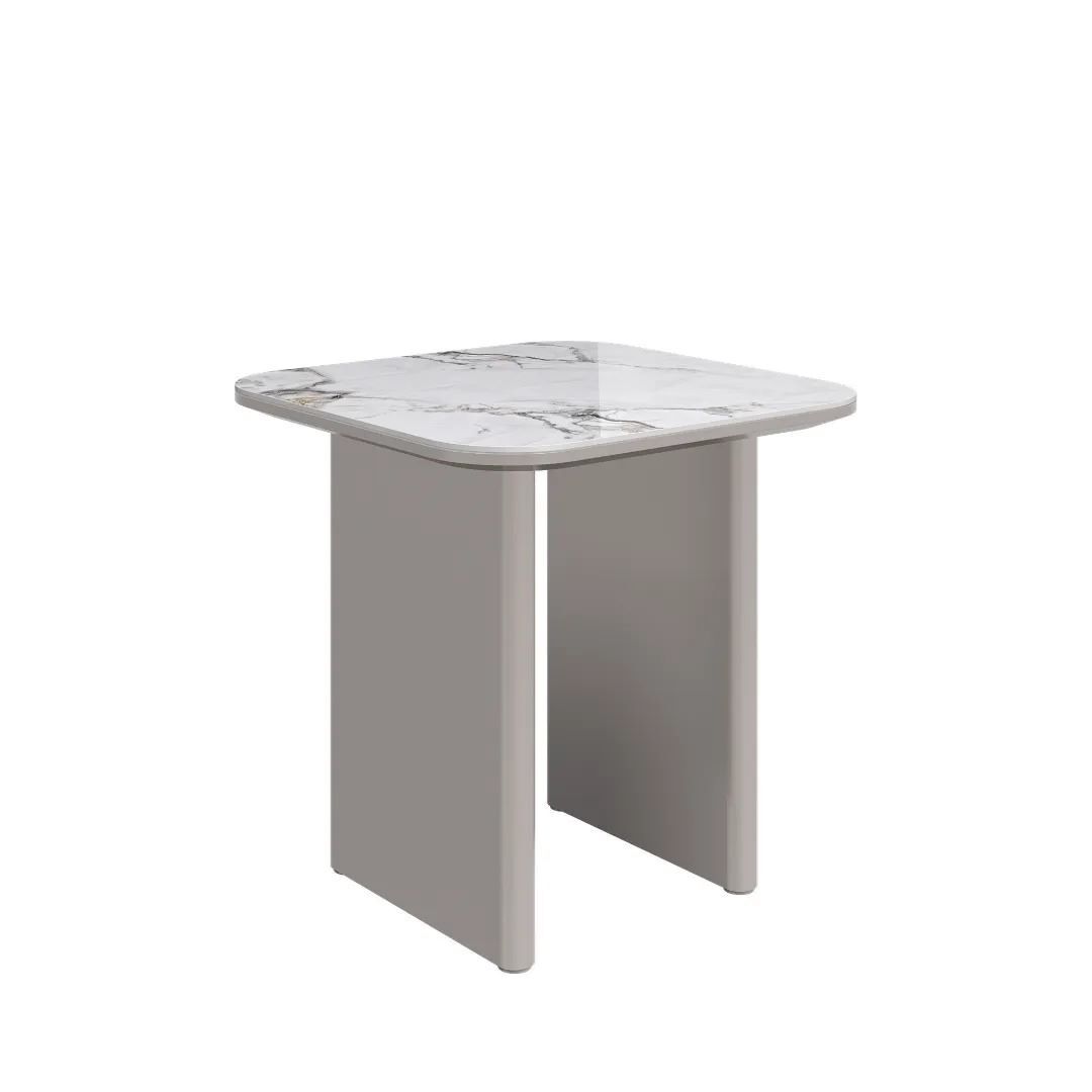 Milano Gloss White Ceramic Side Table - Image 2