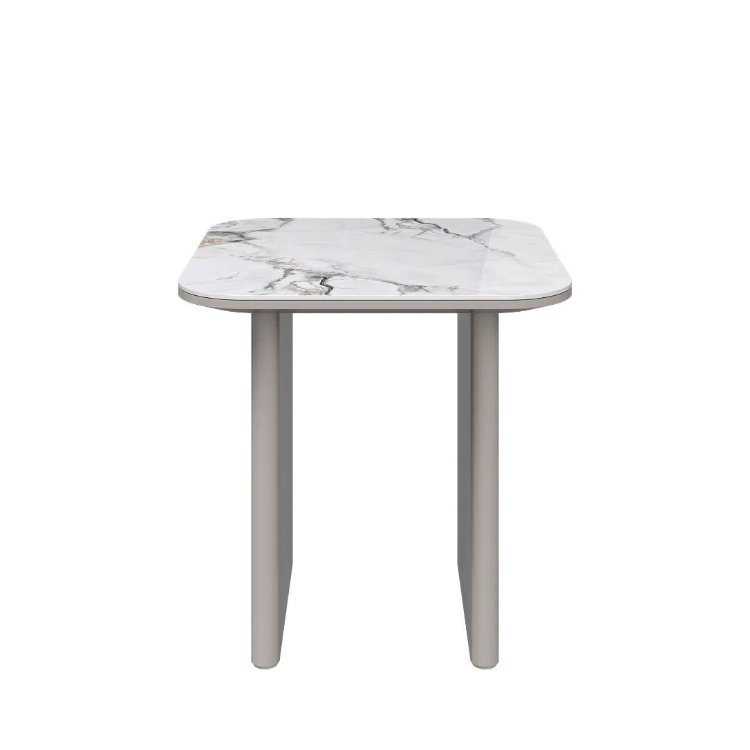 Milano Gloss White Ceramic Side Table - Image 3