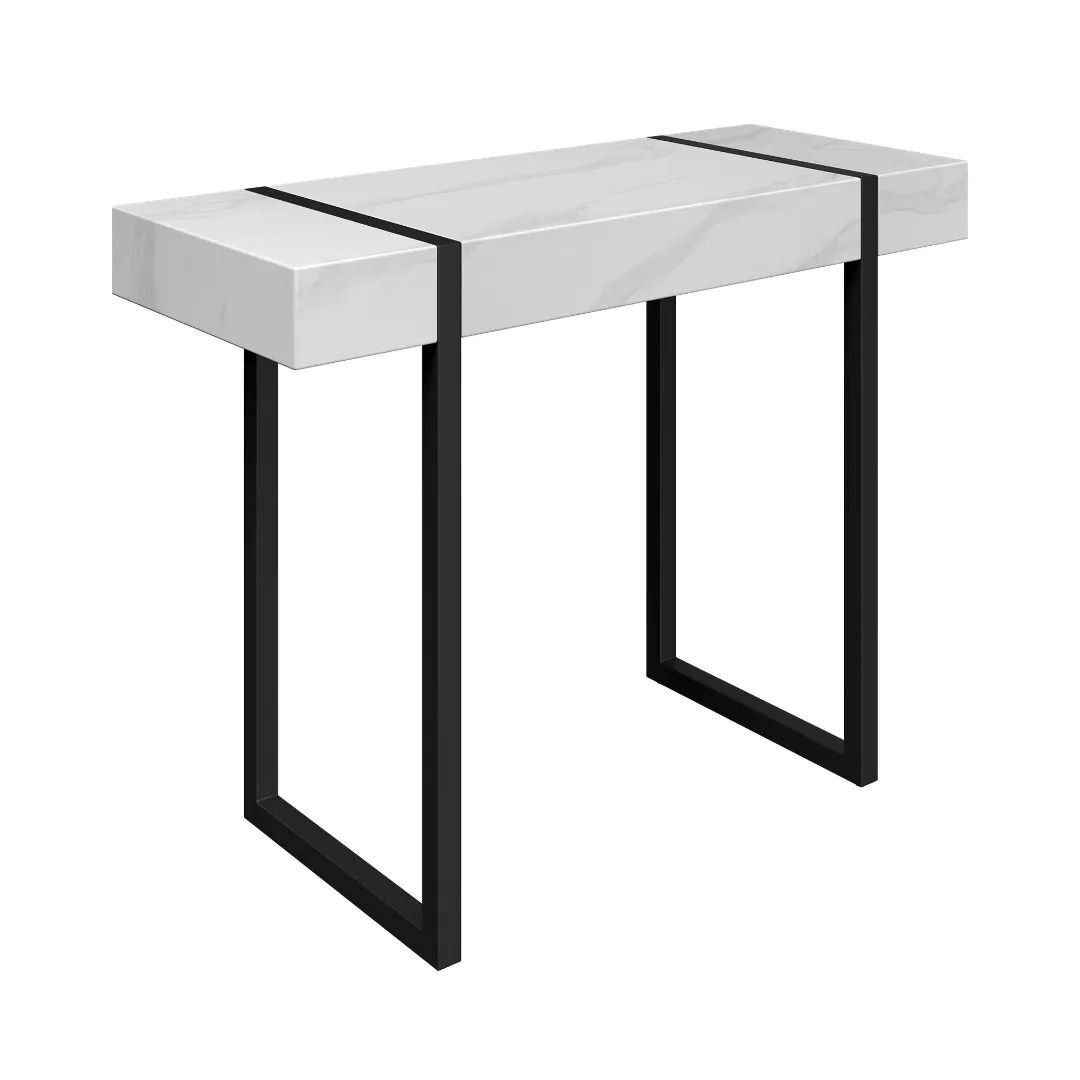 Montblanc White Marble Effect Console Table - Image 2