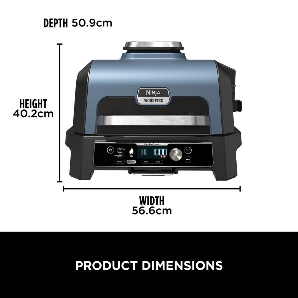 Ninja OG901UK Woodfire Pro Connect XL Electric BBQ Grill & Smoker - Black/Blue - Image 3