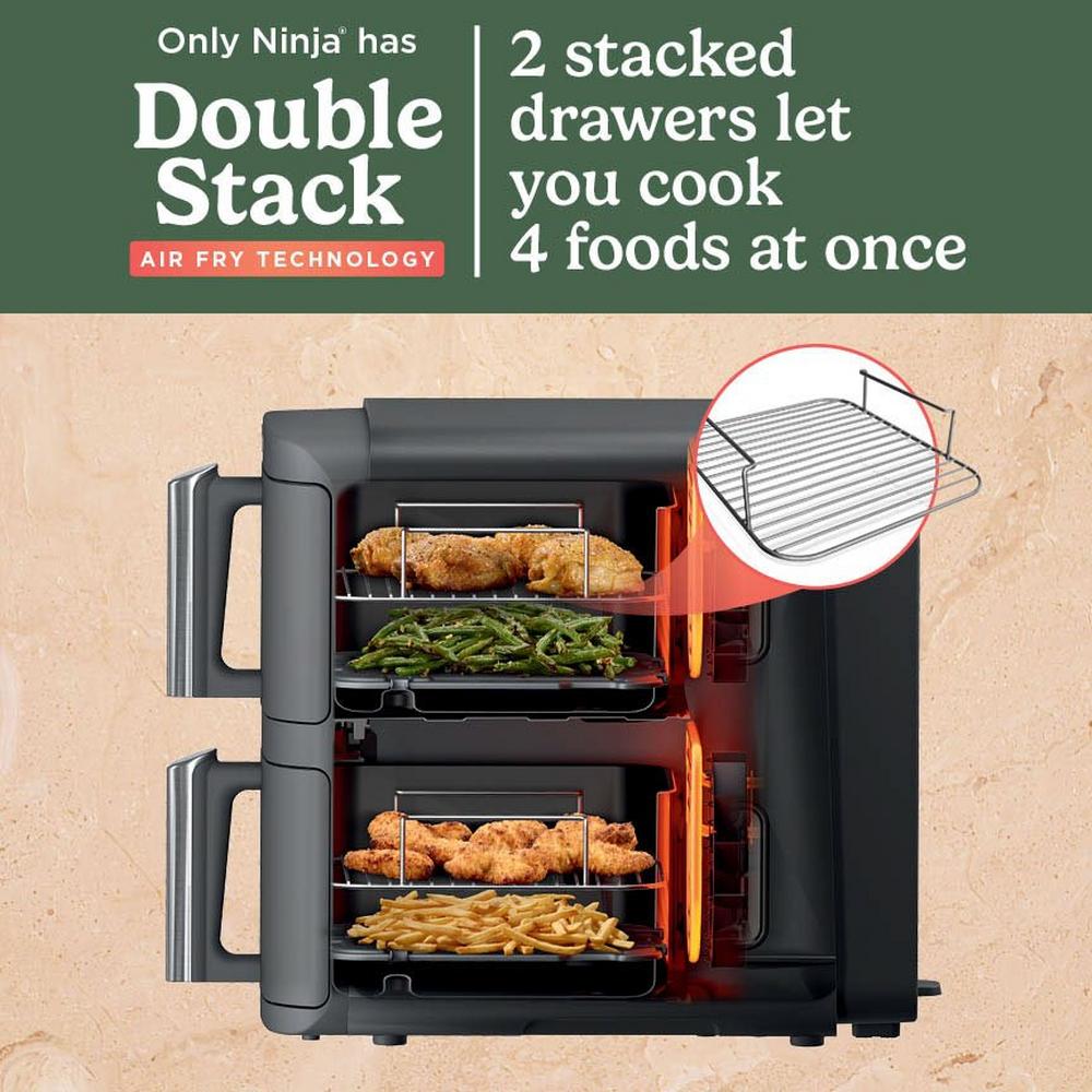 Ninja SL400UK Double Stack XL 2-Drawer 9.5L Air Fryer - Grey - Image 2