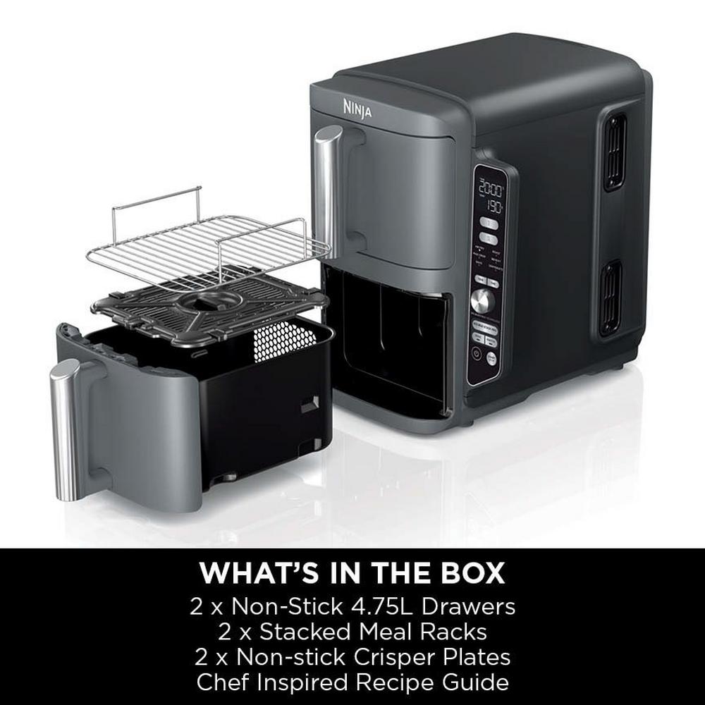 Ninja SL400UK Double Stack XL 2-Drawer 9.5L Air Fryer - Grey - Image 14
