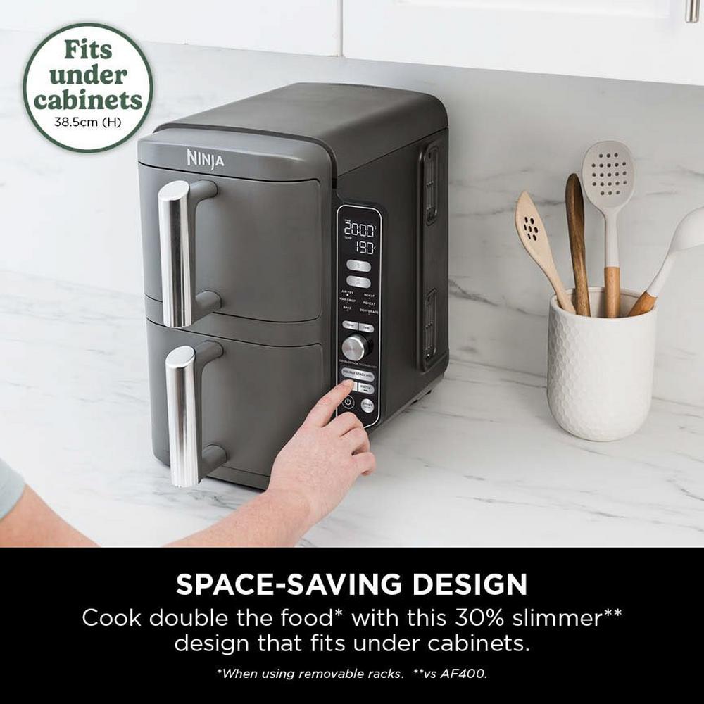 Ninja SL400UK Double Stack XL 2-Drawer 9.5L Air Fryer - Grey - Image 3