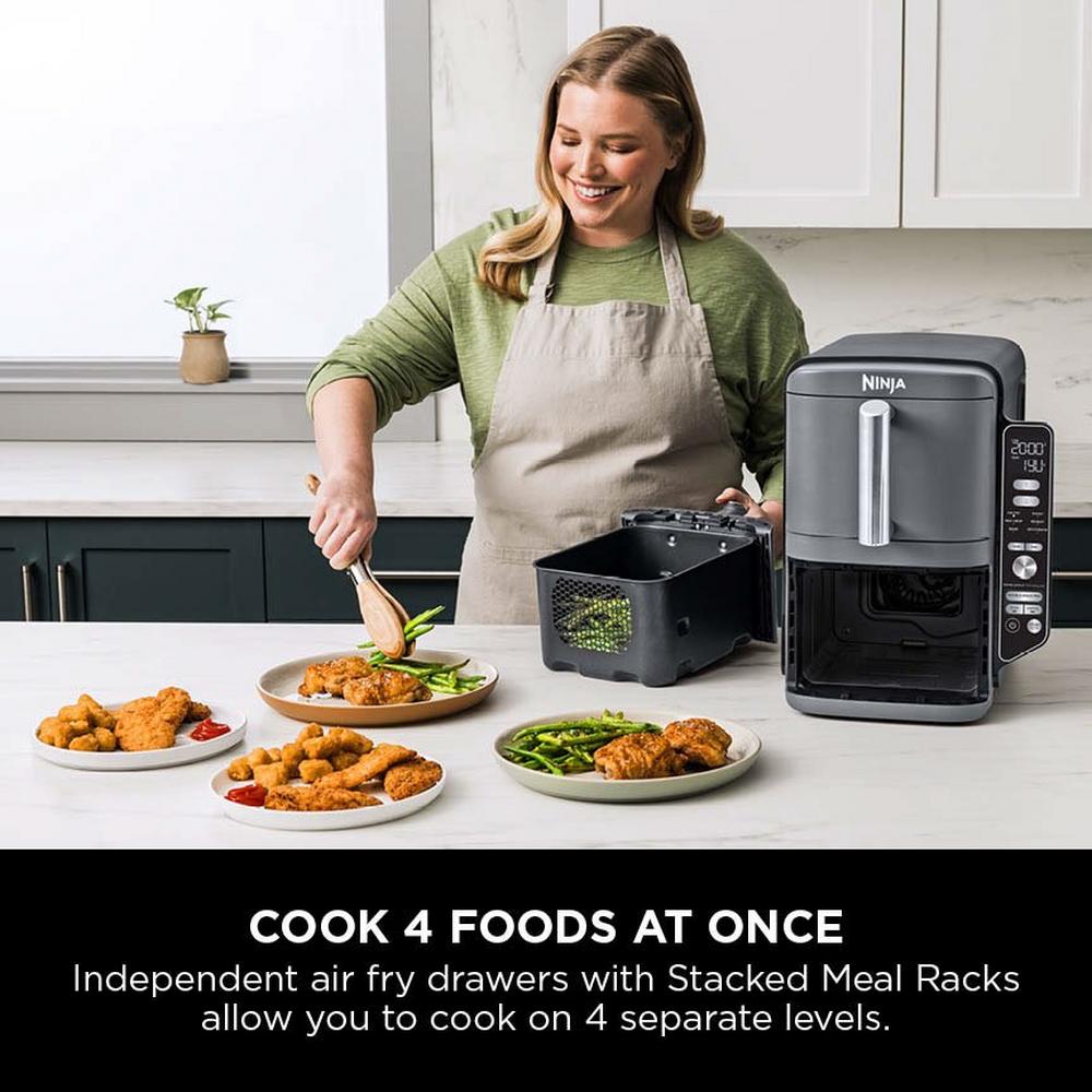 Ninja SL400UK Double Stack XL 2-Drawer 9.5L Air Fryer - Grey - Image 4