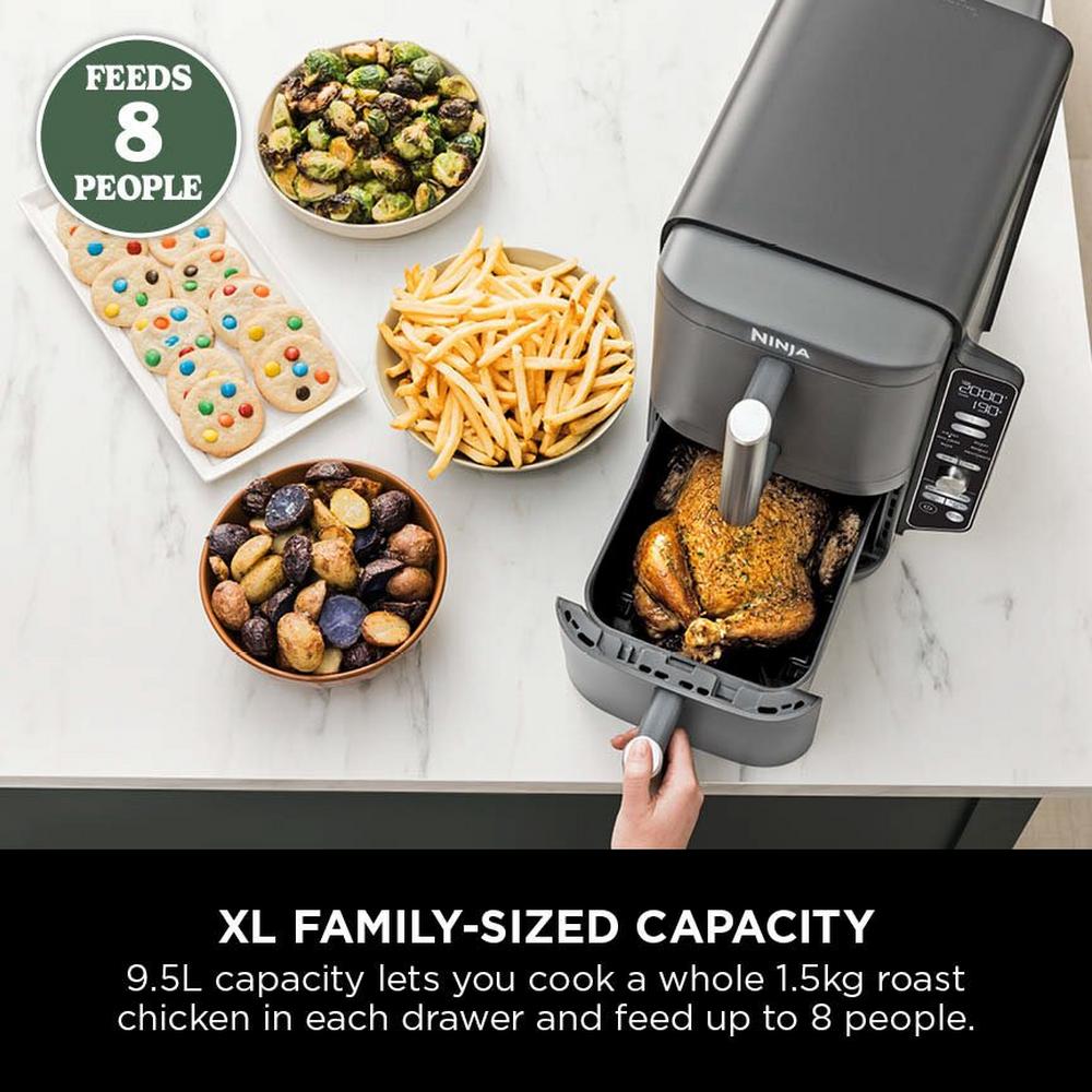 Ninja SL400UK Double Stack XL 2-Drawer 9.5L Air Fryer - Grey - Image 5