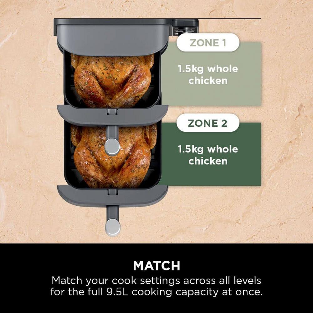 Ninja SL400UK Double Stack XL 2-Drawer 9.5L Air Fryer - Grey - Image 8