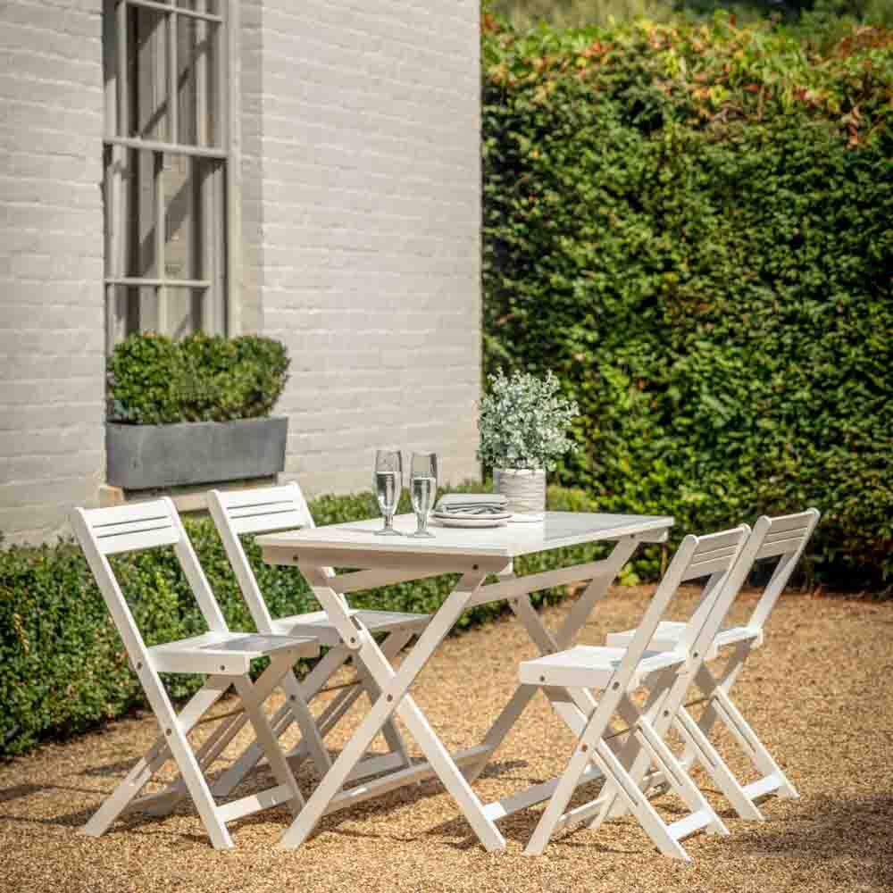 Makarska Folding Dining Set White