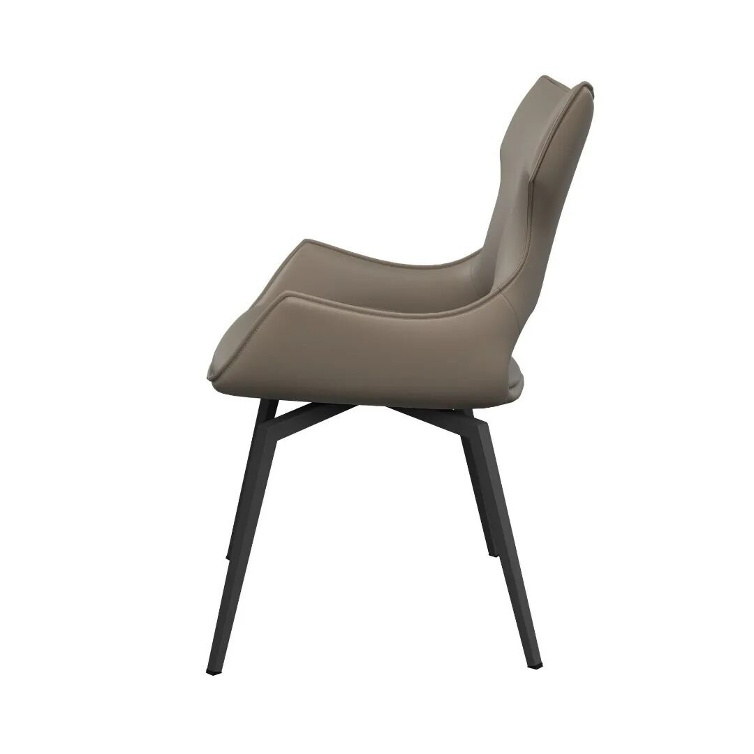 Raffaello Swivel Dining Chair Taupe - Pair - Image 3