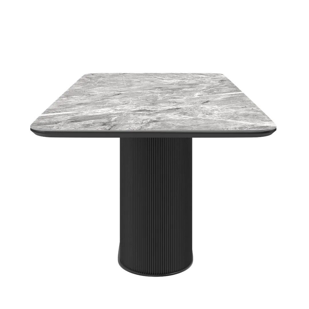 Roberto Fixed Gloss Light Grey Ceramic Dining Table - 180cm