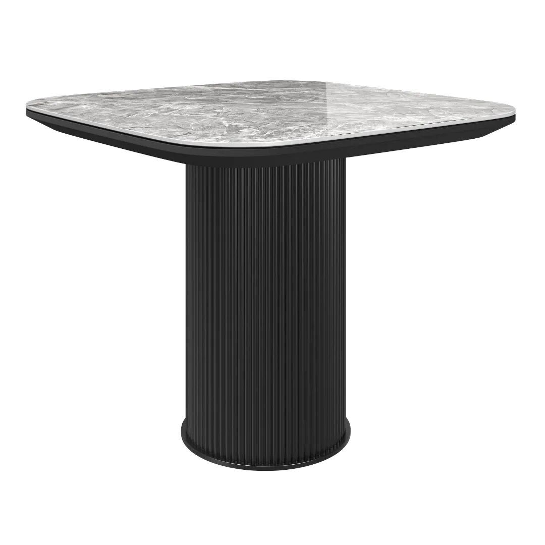 Roberto Gloss Light Grey Ceramic Side Table - Image 2