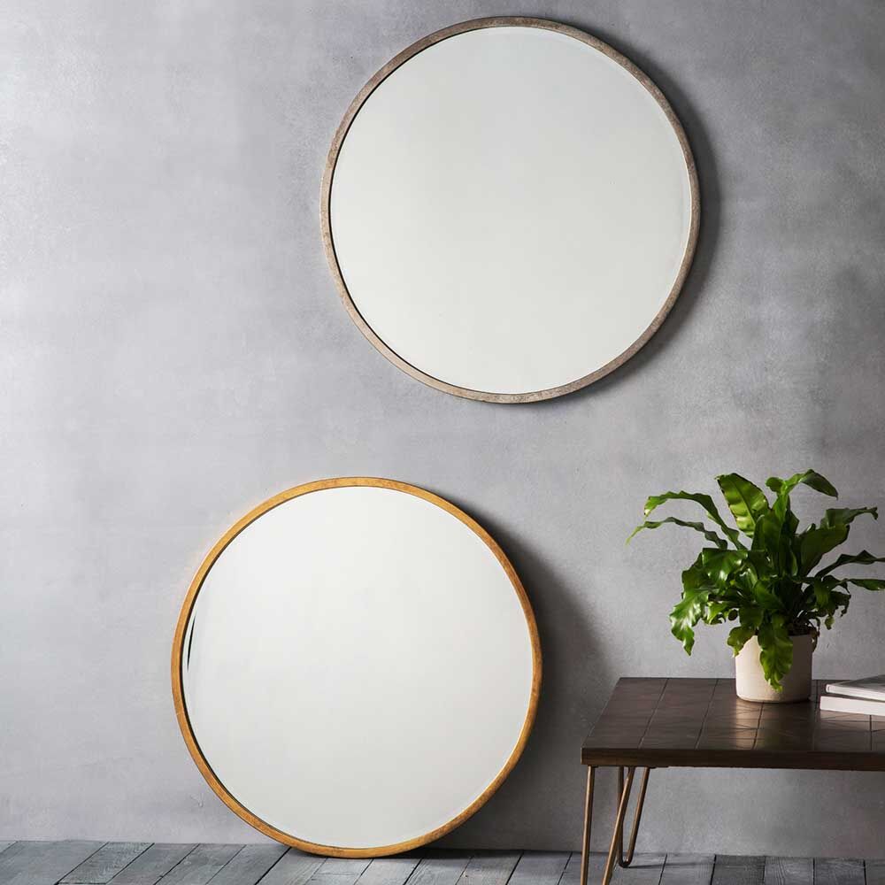 Ramsbury Round Mirror Antique Gold Large - Image 3