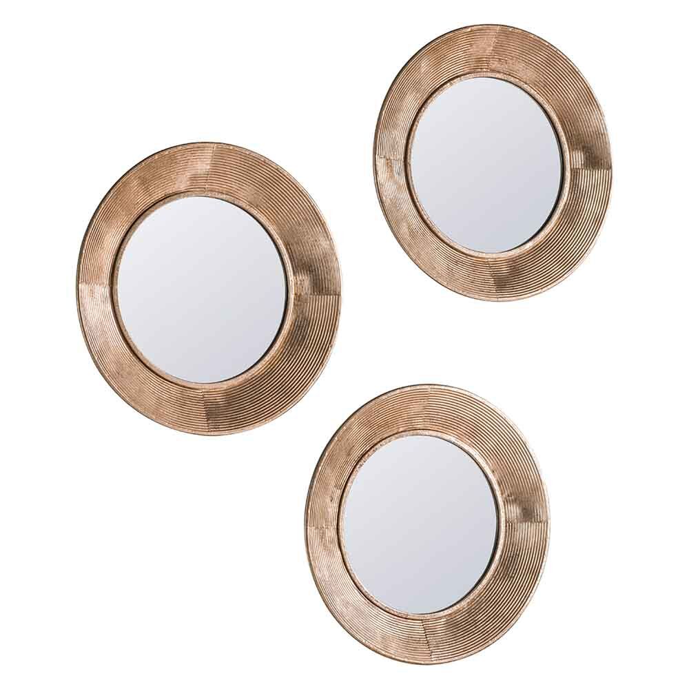 Sari Round Mirror Trio Gold Small - Image 3