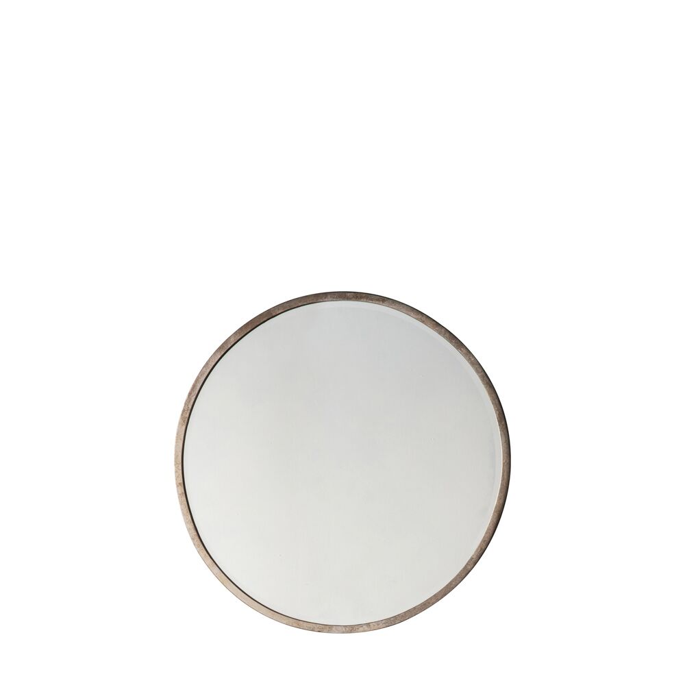 Ramsbury Round Mirror Antique Silver Small