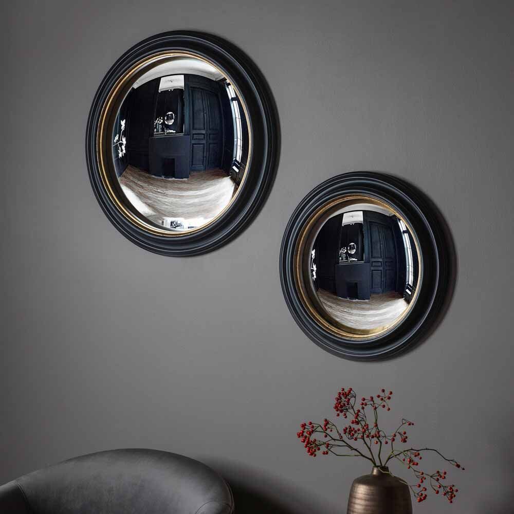 Rocquefort Convex Mirror Large Black / Gold - Image 2
