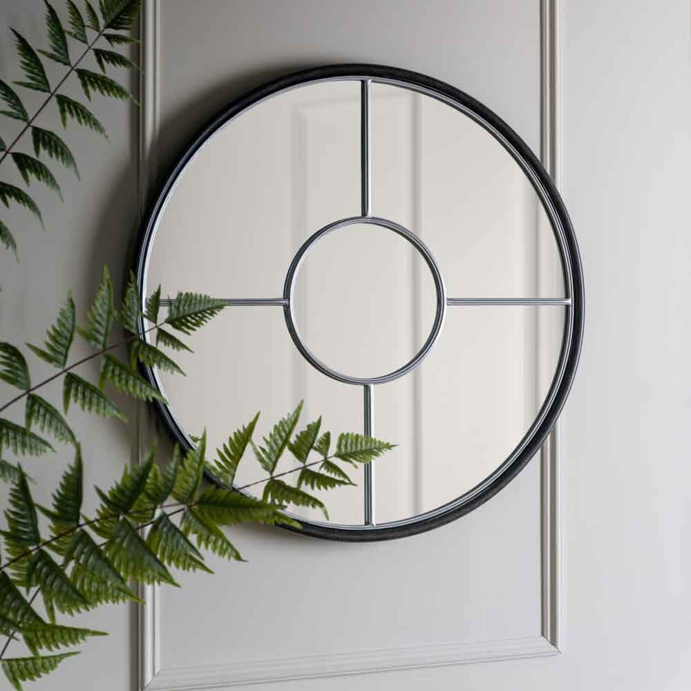 Balaton Round Mirror Large Silver
