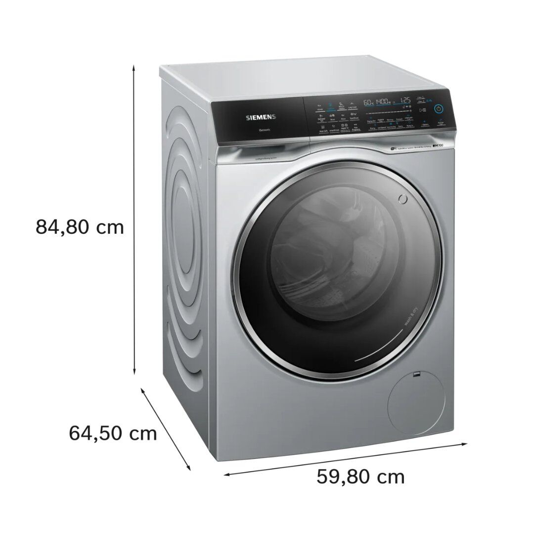 Siemens WN54C2ATGB 10.5/6 kg 140 Spin Washer Dryer - Silver - Image 3